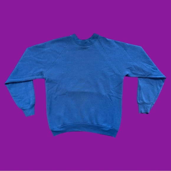 80s Fruit of the Loom Blue Crewneck
Sweatshirt - Picture 3 of 4